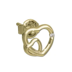 GoldDream Ohrstecker Doppelherz Zirkonia Ohrring 333 Gold Echtschmuck GDO5638Y