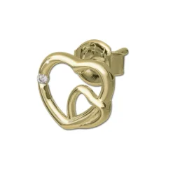 GoldDream Ohrstecker Doppelherz Zirkonia Ohrring 333 Gold Echtschmuck GDO5638Y
