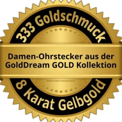 GoldDream Ohrstecker Doppelherz Zirkonia Ohrring 333 Gold Echtschmuck GDO5638Y