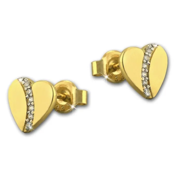 GoldDream Ohrstecker Herz Zirkonia Ohrring 333 Gelbgold Echtschmuck GDO5198Y