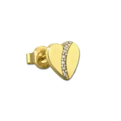 GoldDream Ohrstecker Herz Zirkonia Ohrring 333 Gelbgold Echtschmuck GDO5198Y