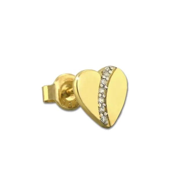 GoldDream Ohrstecker Herz Zirkonia Ohrring 333 Gelbgold Echtschmuck GDO5198Y