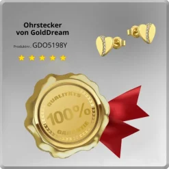 GoldDream Ohrstecker Herz Zirkonia Ohrring 333 Gelbgold Echtschmuck GDO5198Y