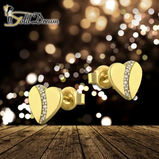 GoldDream Ohrstecker Herz Zirkonia Ohrring 333 Gelbgold Echtschmuck GDO5198Y