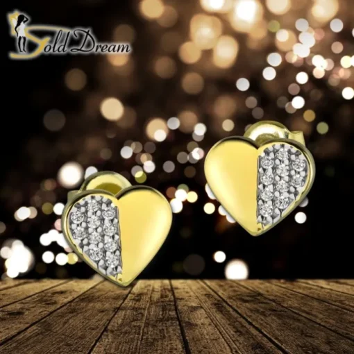 GoldDream Ohrstecker Herz Zirkonia Ohrring 333 Gelbgold Echtschmuck GDO5081Y