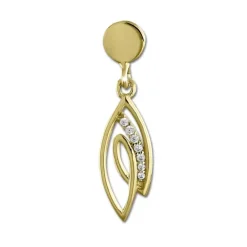 GoldDream Ohrstecker Loop Zirkonia weiß Ohrring 333 Gold Echtschmuck GDO561WY
