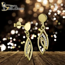 GoldDream Ohrstecker Loop Zirkonia weiß Ohrring 333 Gold Echtschmuck GDO561WY