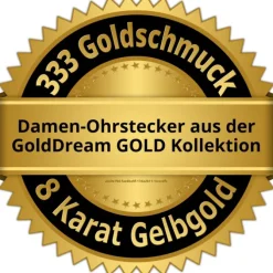 GoldDream Ohrstecker Loop Zirkonia weiß Ohrring 333 Gold Echtschmuck GDO561WY