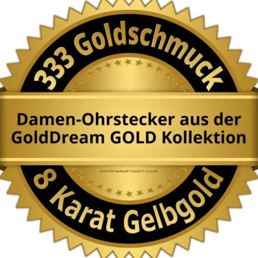 GoldDream Ohrstecker Loop Zirkonia weiß Ohrring 333 Gold Echtschmuck GDO561WY