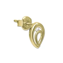GoldDream Ohrstecker Oval Zirkonia weiß Ohrring 333 Gold Echtschmuck GDO5637Y