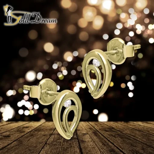 GoldDream Ohrstecker Oval Zirkonia weiß Ohrring 333 Gold Echtschmuck GDO5637Y