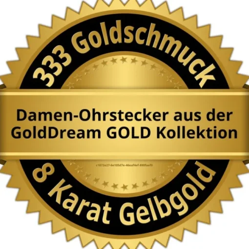 GoldDream Ohrstecker Oval Zirkonia weiß Ohrring 333 Gold Echtschmuck GDO5637Y