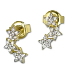 GoldDream Ohrstecker Sterne Zirkonia Ohrring 333 Gelbgold Echtschmuck GDO5091Y