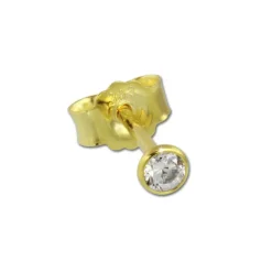 GoldDream Ohrstecker Zirkonia 3mm weiß Ohrring 333 Gelbgold GDO0053Y