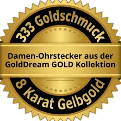 GoldDream Ohrstecker Zirkonia 4mm weiß Ohrring 333 Gelbgold GDO0054Y