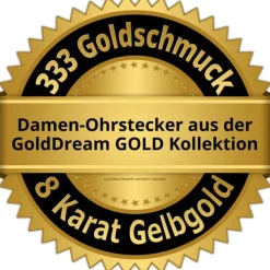 GoldDream Ohrstecker Zirkonia 3mm weiß Ohrring 333 Gelbgold GDO0053Y