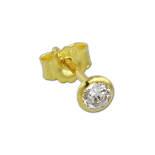 GoldDream Ohrstecker Zirkonia 4mm weiß Ohrring 333 Gelbgold GDO0054Y