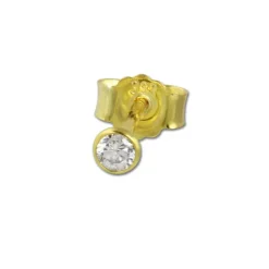 GoldDream Ohrstecker Zirkonia 3mm weiß Ohrring 333 Gelbgold GDO0053Y