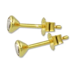 GoldDream Ohrstecker Zirkonia 4mm weiß Ohrring 333 Gelbgold GDO0054Y