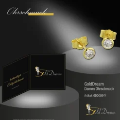 GoldDream Ohrstecker Zirkonia 4mm weiß Ohrring 333 Gelbgold GDO0054Y