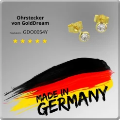 GoldDream Ohrstecker Zirkonia 4mm weiß Ohrring 333 Gelbgold GDO0054Y