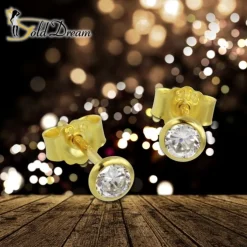 GoldDream Ohrstecker Zirkonia 4mm weiß Ohrring 333 Gelbgold GDO0054Y