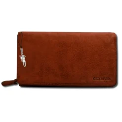Großes Portemonnaie Querformat XXL Leder cognac Brieftasche OPD410O