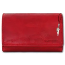 Großes Portemonnaie Querformat Leder rot Brieftasche OPD421R