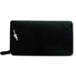 Großes Portemonnaie Querformat XXL Leder schwarz Brieftasche OPD410S