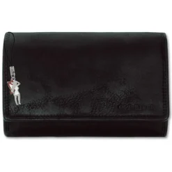 Großes Portemonnaie Querformat Leder schwarz Brieftasche OPD421S