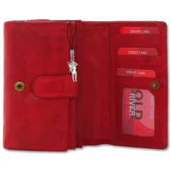 Großes Portemonnaie Querformat Leder rot Brieftasche OPD421R