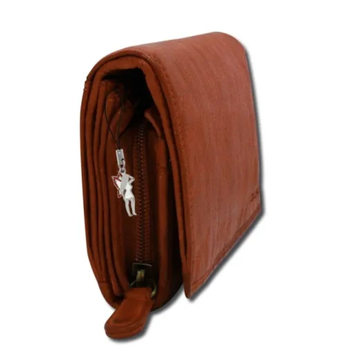Großes Portemonnaie Querformat XXL Leder cognac Brieftasche OPD410O