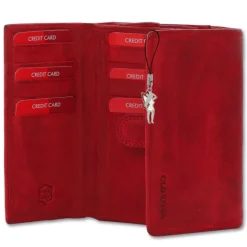Großes Portemonnaie Querformat Leder rot Brieftasche OPD421R