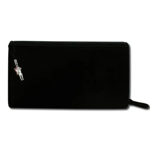 Großes Portemonnaie Querformat XXL Leder schwarz Brieftasche OPD410S