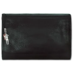 Großes Portemonnaie Querformat Leder schwarz Brieftasche OPD421S