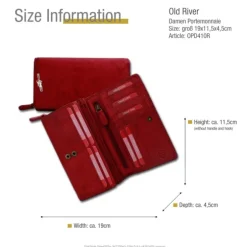Großes Portemonnaie Querformat XXL Leder rot Brieftasche OPD410R