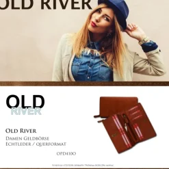 Großes Portemonnaie Querformat XXL Leder cognac Brieftasche OPD410O