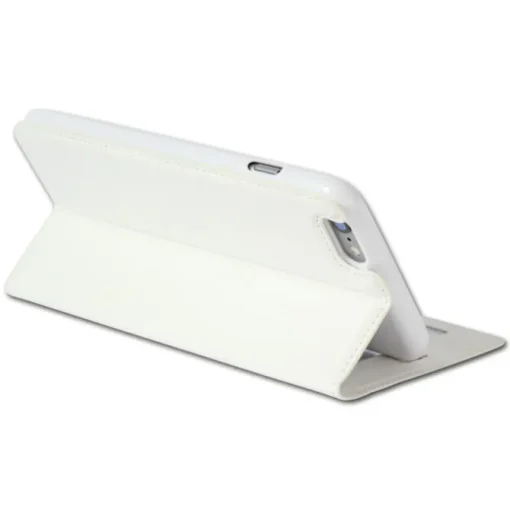 Handyhülle iPhone 6 Plus weiß Bookstyle Case Kunstleder DrachenLeder OME101K