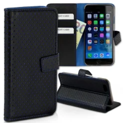 Handyhülle iPhone 6 6S blau Bookstyle Kartenfächer DrachenLeder OME104B