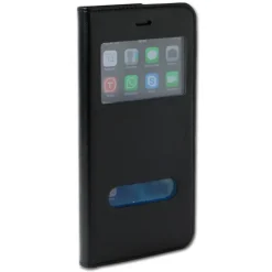 Handyhülle iPhone 6 (S) Plus schwarz Bookstyle Case Kunstleder DrachenLeder OME1 OME101S