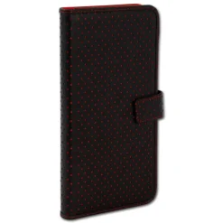 Handyhülle iPhone 6+ 6S+ rot Kartenfächer Kunstleder DrachenLeder OME105R