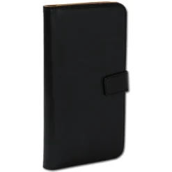 Handyhülle iPhone 6+ 6S+ schwarz Kartenfächer Kunstleder DrachenLeder OME103S