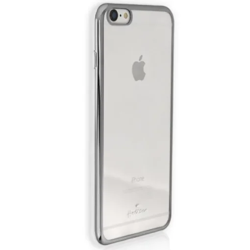 Handyhülle iPhone 6+ 6s+ silber Kunststoff Cover PU Case DrachenLeder OMG101W