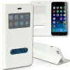 Handyhülle iPhone 6 6S weiß Bookstyle Case Kunstleder DrachenLeder OME100K