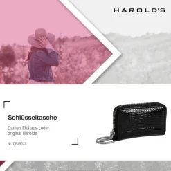 Harolds Schlüsseltasche Autoschlüsseltasche, Etui Leder schwarz OPJ903S