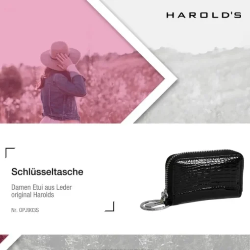 Harolds Schlüsseltasche Autoschlüsseltasche, Etui Leder schwarz OPJ903S