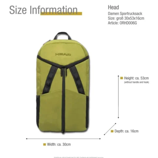 Head Unisex Sportrucksack Polyester grün ORHD006G