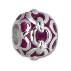 IMPPAC Bead Dekor lila Emaille 925er Silber Armband Beads SBE325V