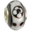 IMPPAC Glas 925 Bead Spacer Blüten schwarz European Beads SMB2008
