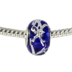 IMPPAC Glas 925 Bead Spacer Blau European Beads SMB8099